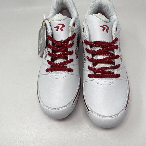 Ringor Flite Spikes Softball Metal Cleats Womens 10 Rising Tide White Red Wave‎ - Picture 2 of 9